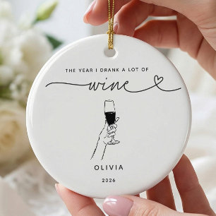Personalised Wine Lover Christmas Ornament