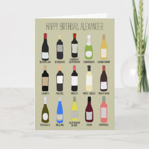 Personalised Wine Lovers Birthday Card