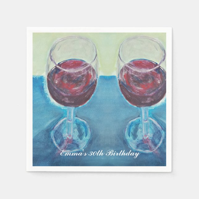 Personalised Wine Party Napkin | Custom Text (Front)