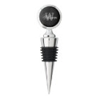 Personalised wine stoppers with elegant monogram