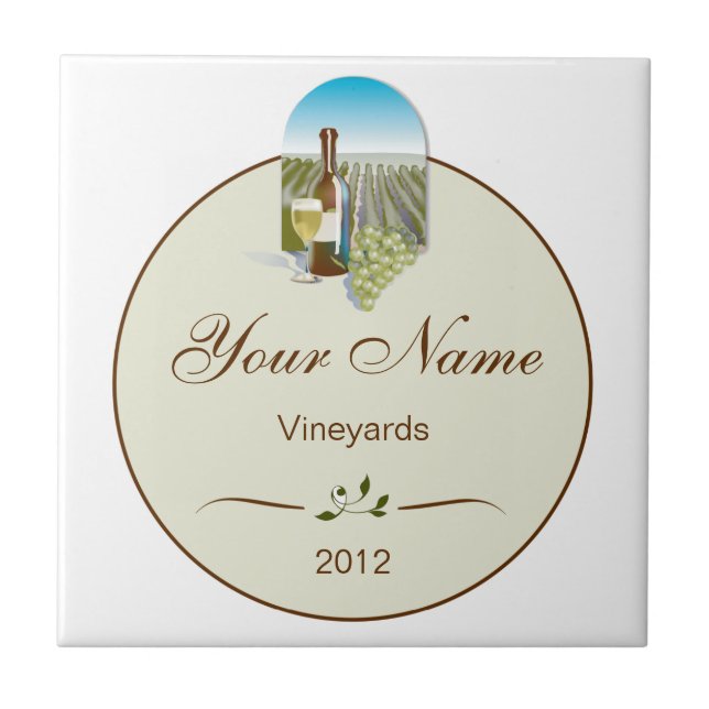 Personalised Wine Tile Trivet (Front)