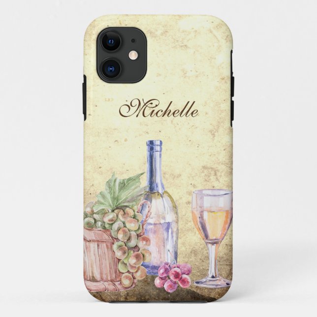 Personalised Winery Wineglass Vineyard Grapes Case-Mate iPhone Case (Back)