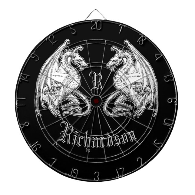 Personalised Winged Dragons  Dartboard (Front)