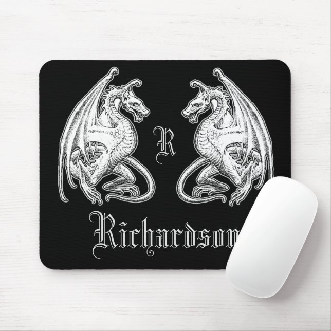 Personalised Winged Dragons  Mouse Mat (With Mouse)