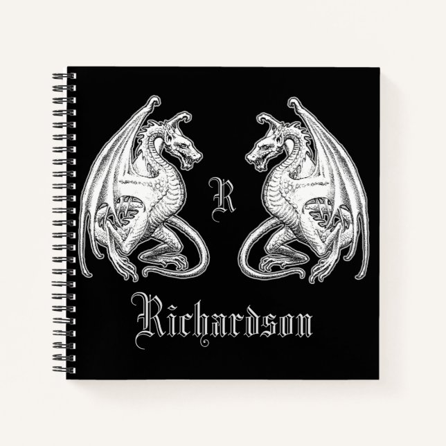 Personalised Winged Dragons  Notebook (Front)