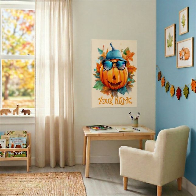 Personalised Winking Pumpkin Halloween Kids Poster (Creator Uploaded)