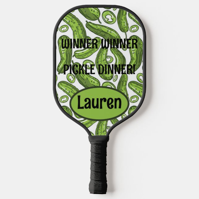 Personalised Winner Winner Pickle Dinner  Pickleball Paddle (Back)