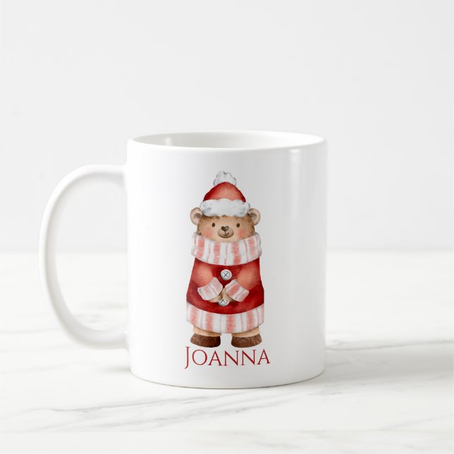 Personalised Winter Bear Coffee Mug (Left)