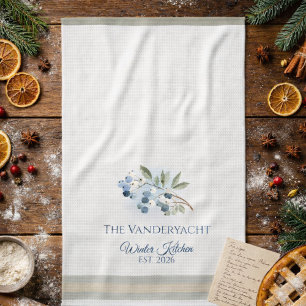 Personalised Winter – Blue Berry Botanical Tea Towel