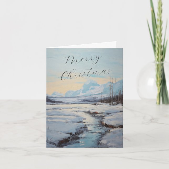 Personalised Winter Christmas Scene Family Letter Holiday Card (Front)