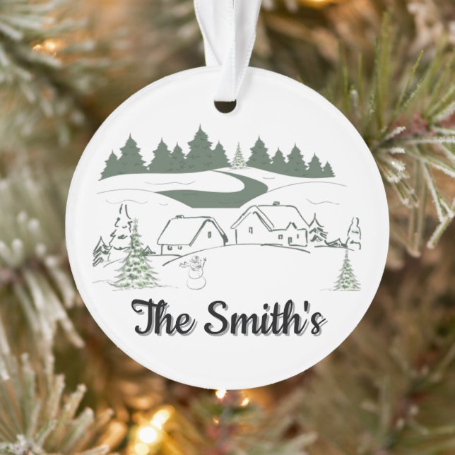Personalised Winter Christmas Tree Ornament (Tree)