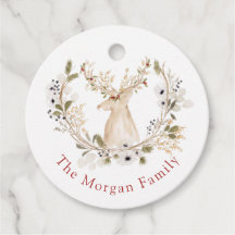 Personalised Winter Deer Wreath Holiday