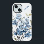 Personalised Winter Floral Phone Case<br><div class="desc">Custom case with floral watercolor art for your phone. Customise the name using our tool and watch as it changes. Beautiful artwork you can carry with you. Great stocking stuffer or grad gift - perfect for any occasion! Check out all the beautiful phone cases in the Paws Charming shop, and...</div>