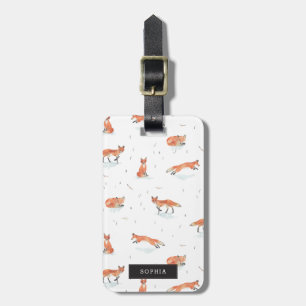 Personalised   Winter Fox Luggage Tag