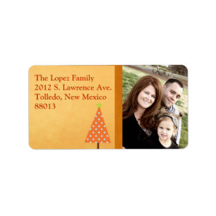 Personalised Winter Orange Christmas Mailing Label