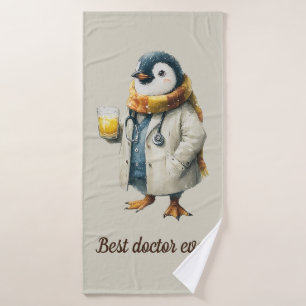 Personalised Winter Penguin “Best Doctor Ever” Bath Towel Set