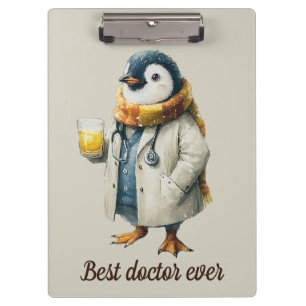 Personalised Winter Penguin “Best Doctor Ever” Clipboard