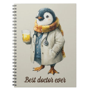 Personalised Winter Penguin “Best Doctor Ever” Notebook
