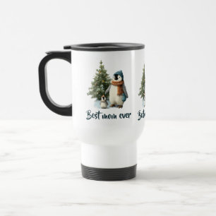 Personalised Winter Penguin “Best Mum Ever” Travel Mug