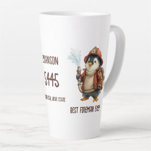 Personalised Winter Penguin Firefighter Gift Mug