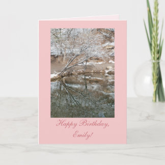Personalised Winter Pond Birthday Card Template