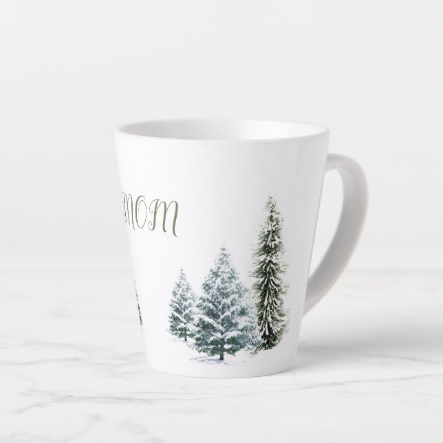 Personalised Winter Scene Latte Mug (Right Angle)