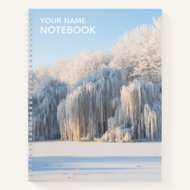 Personalised Winter Snow Landscape Photo Notebook (Front)