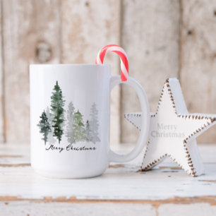 Personalised Winter Tree Merry Christmas Coffee Mug