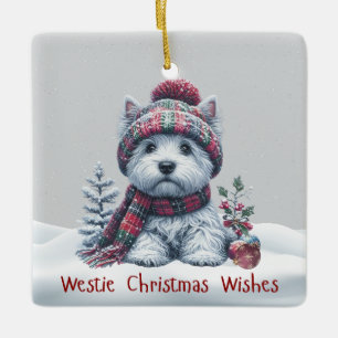 Personalised Winter Westie Ornament