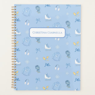 Personalised Winter Wonderland Figure Skate Blue Planner