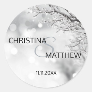 Personalised Winter Wonderland Snow Wedding SEAL