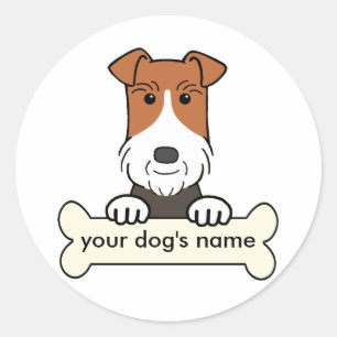 Personalised Wire Fox Terrier Classic Round Sticker
