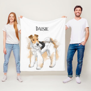 Personalised Wire Fox Terrier Photo Fleece Blanket