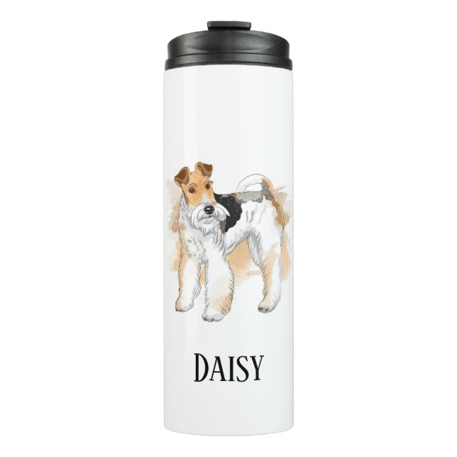 Personalised Wire Fox Terrier Photo Thermal Tumbler (Front)