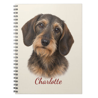 Personalised Wire-Haired Dachshund with Name Notebook