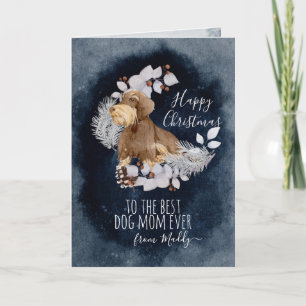 Personalised Wire Haired Daschund Mum Christmas Holiday Card
