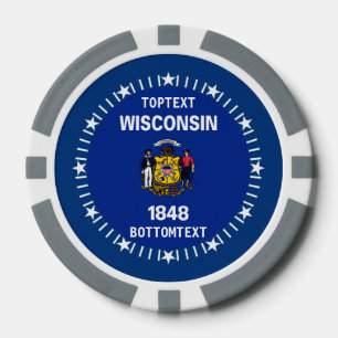 Personalised Wisconsin State Flag on a Poker Chips