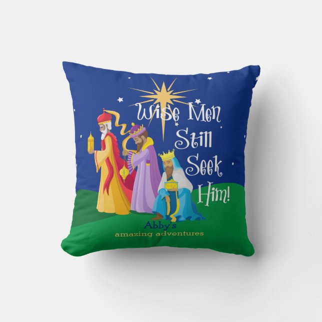 Personalised Wise Men Still Seek Him Christmas Cushion (Front)