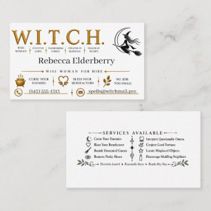 Personalised Wise Woman for Hire W.I.T.C.H. Business Card