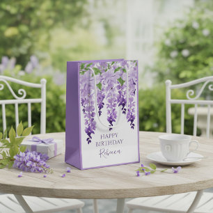 Personalised Wisteria Birthday Name Small Gift Bag