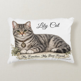 Personalised Witch Familiar Tabby Cat Best Friend Decorative Cushion