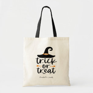 Personalised Witch Hat Trick or Treat Tote Bag
