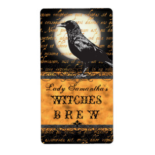 Personalised Witches Brew Halloween Bottle Label