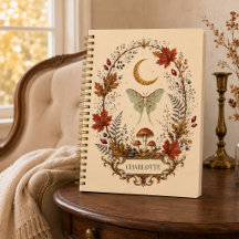 Personalised Witchy Autumn Luna Moth Journal