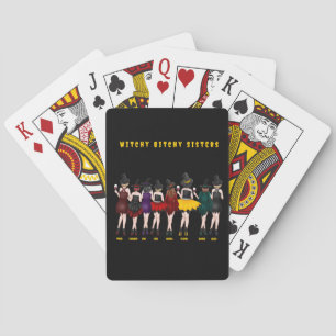 Personalised Witchy Bitchy Sisters  Playing Cards