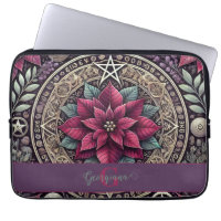 Personalised Witchy Poinsettia Pentagram Mandala
