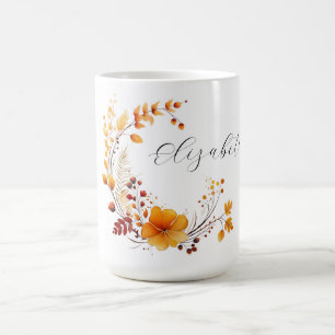 Personalised with Autumn Foliage Coffee Mug