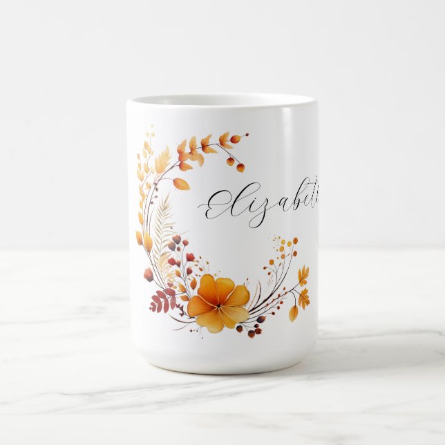 Personalised with Autumn Foliage Coffee Mug (Center)