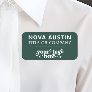 Personalised With Company Logo Employee Magnetic Name Tag