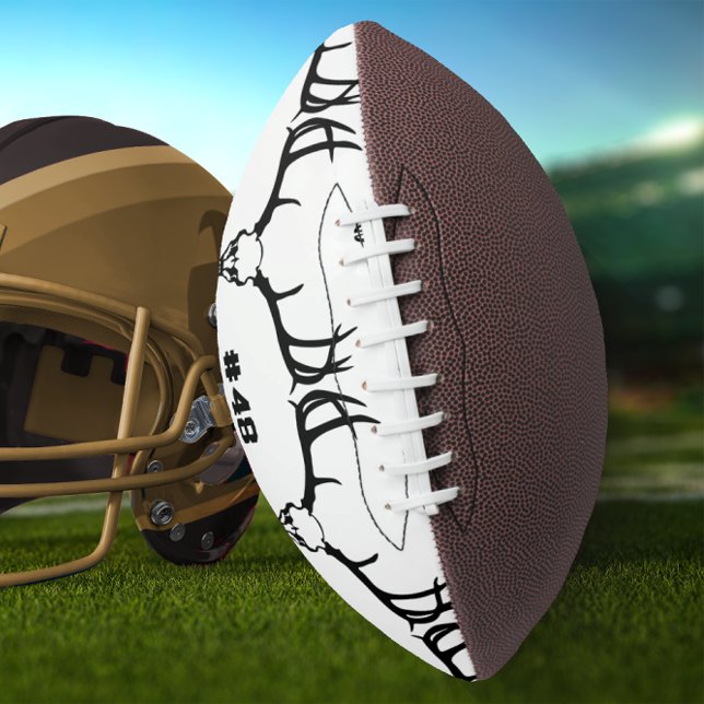 Personalised with # Deer Skull with intact Antlers American Football (Creator Uploaded)